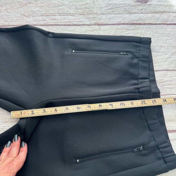 Amanda Uprichard Slim Ponte Pants Ankle Zip Moto Black Size Large - Picture 7 of 9